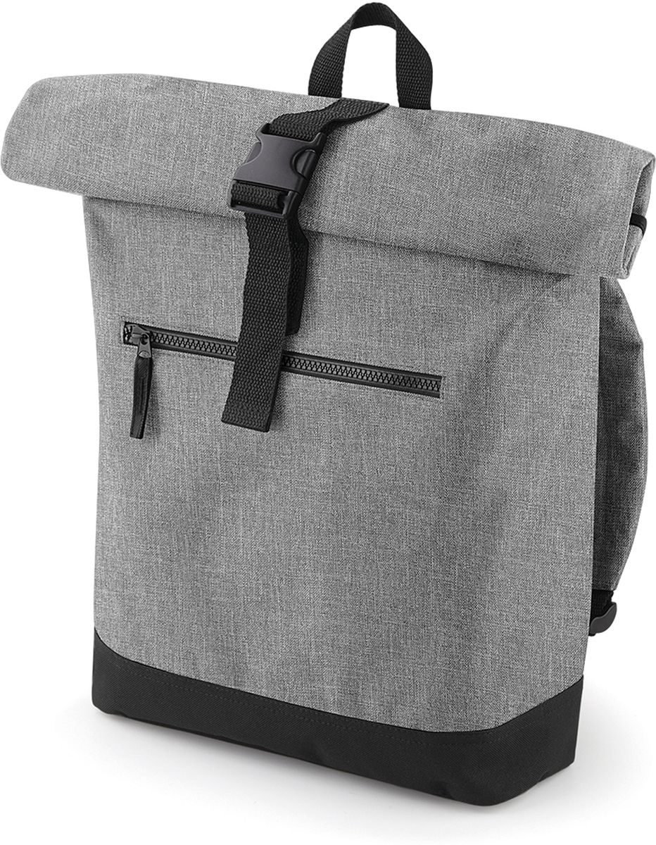 Τσάντα Πλάτης Roll-Top BG855 BagBase Grey Marl/Black