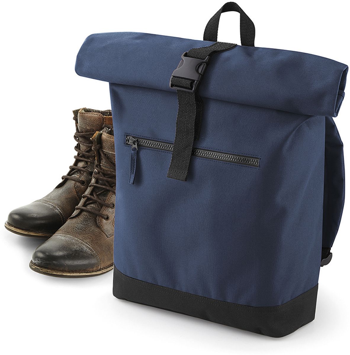 Τσάντα Πλάτης Roll-Top BG855 BagBase French Navy