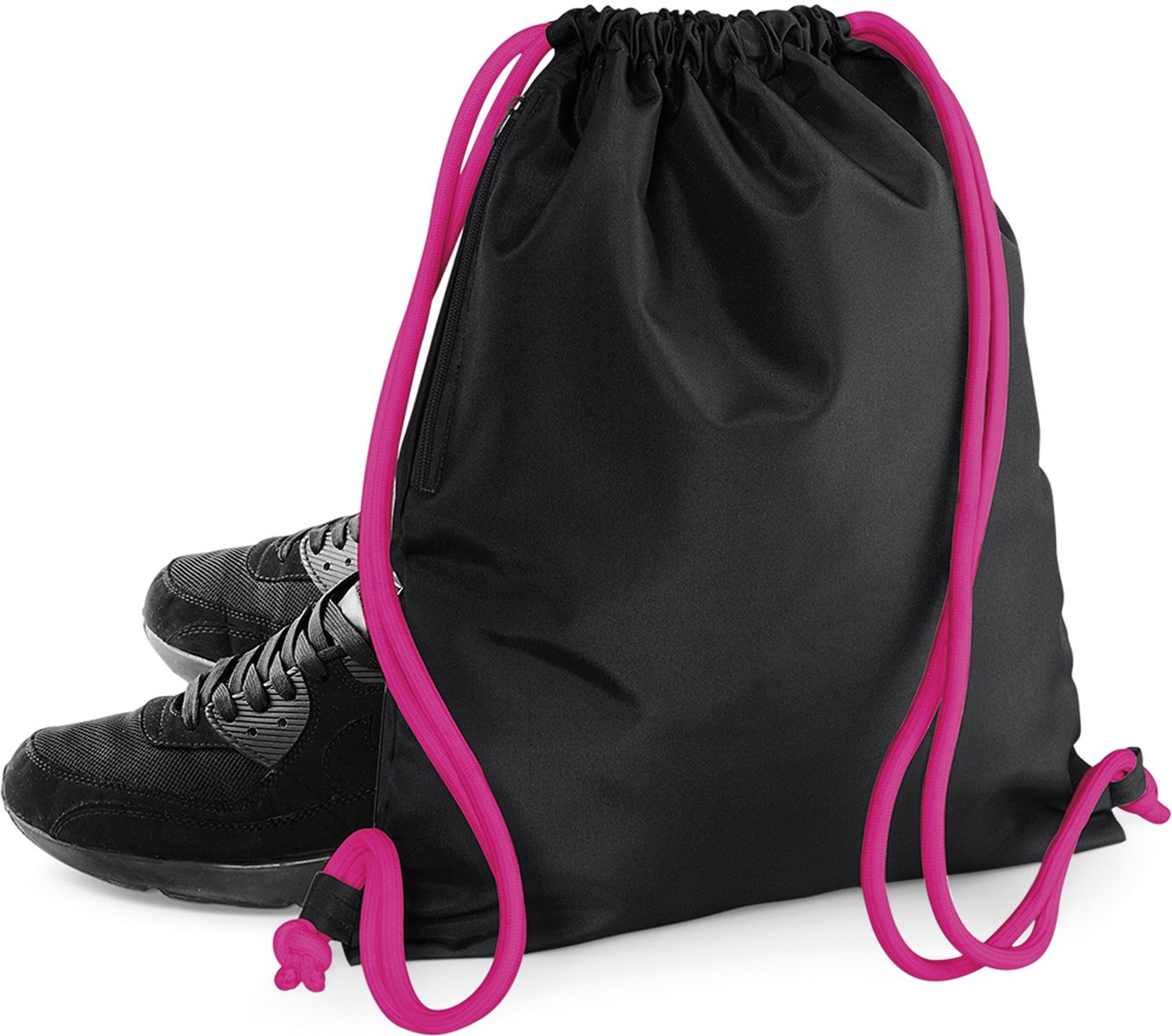 Σακίδιο Πλάτης με Κορδόνι Bagbase BG110 Black/Fuchsia