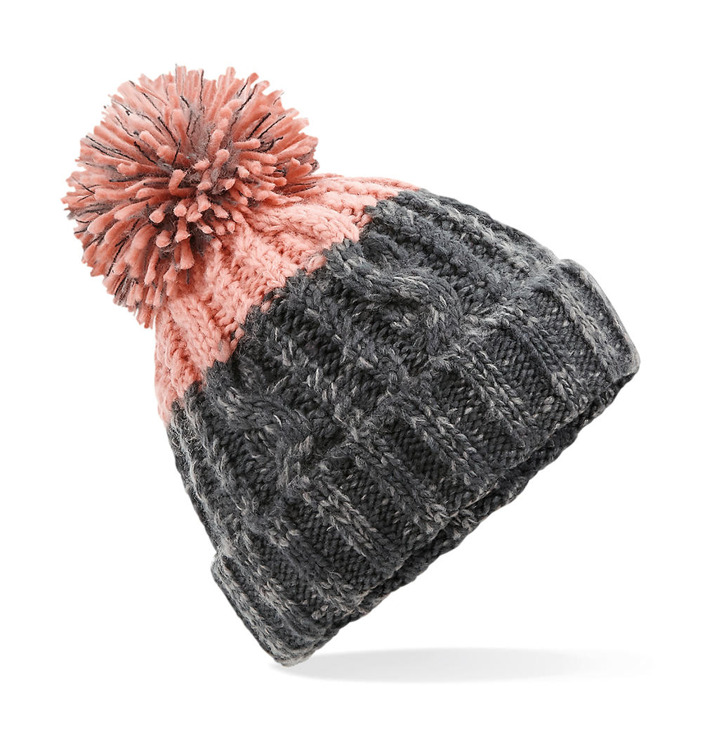 Σκούφος B437 Beechfield Apres με Pom Graphite Grey Blush αξεσουάρ Σκούφοι Simple Wear