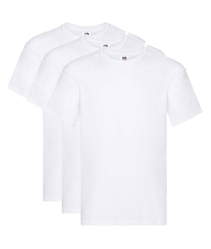 Λευκά Σετ 3 Pack T-Shirt Original Loose fit Fruit of the Loom 61-082-0