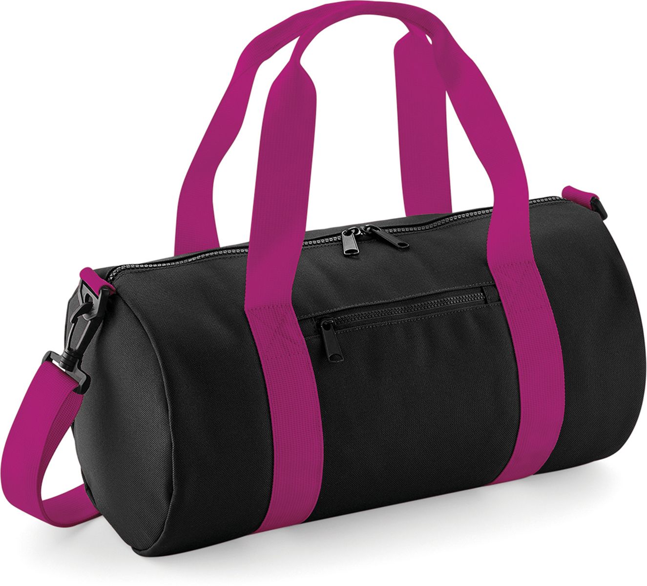 Τσάντα Βαρέλι BG140S Bagbase 12lt Mini Barrel Bag Black/Fuchsia