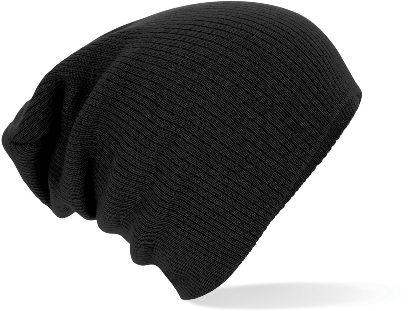 Σκούφος B461 Beechfield Slouch Ribbed Knit Black