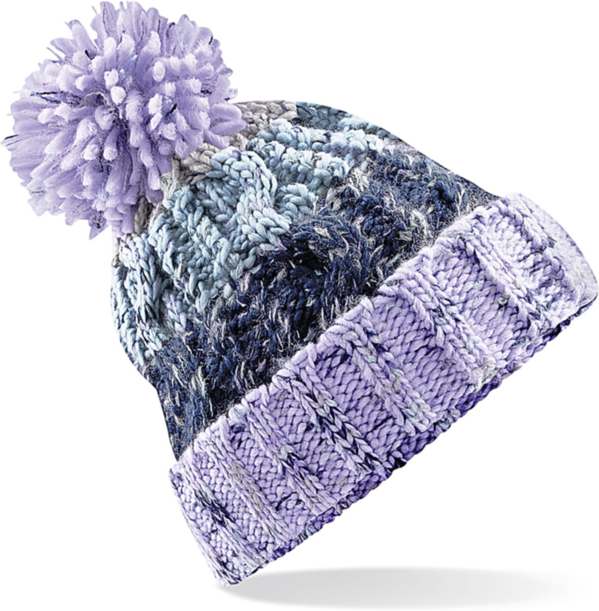 Σκούφος B486 Beechfield Corkscrew με Pom Pom Lavender Fizz