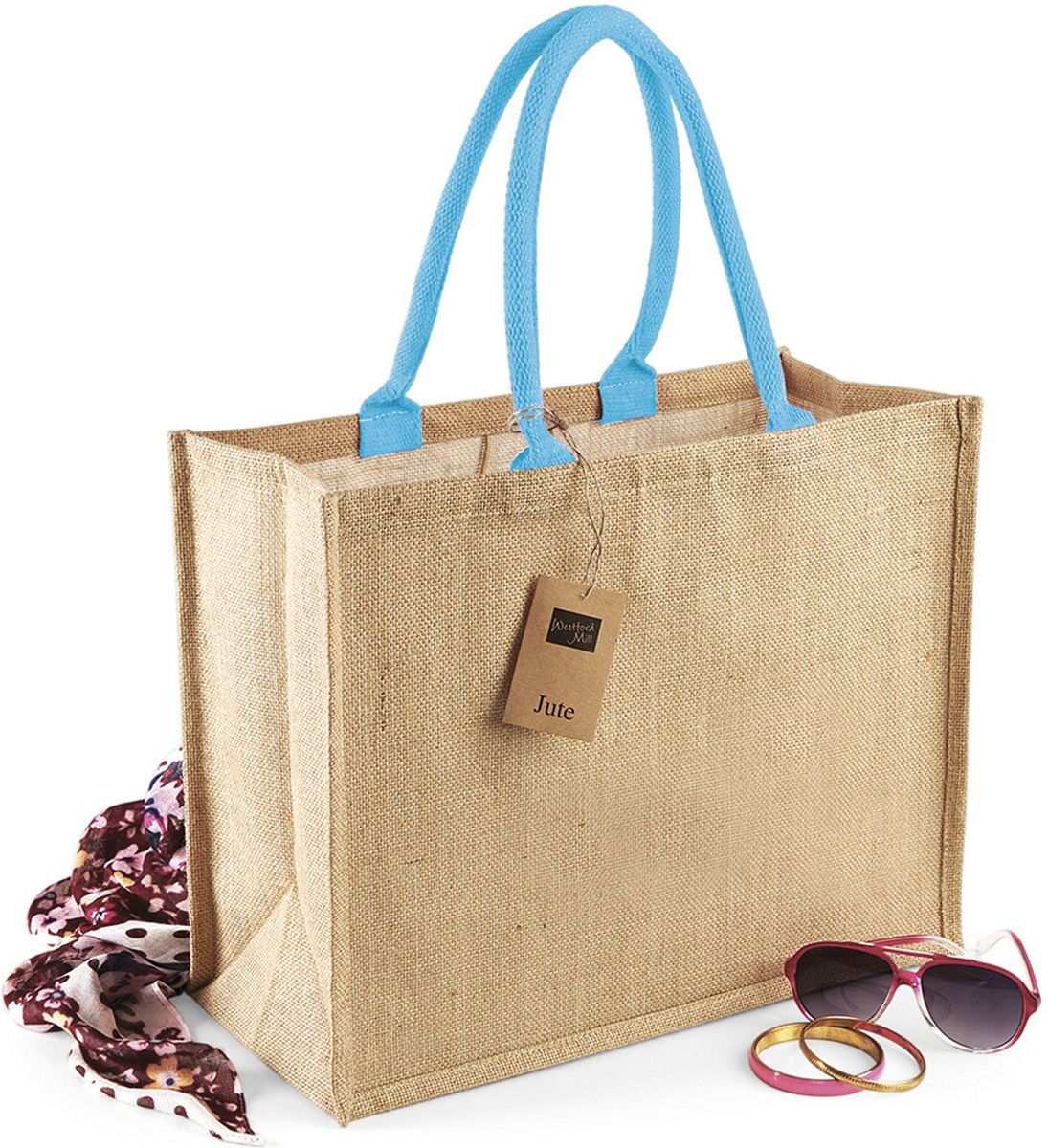 Τσάντα Shopping W407 Westford Mill Γιούτα 21L Natural/Surf Blue