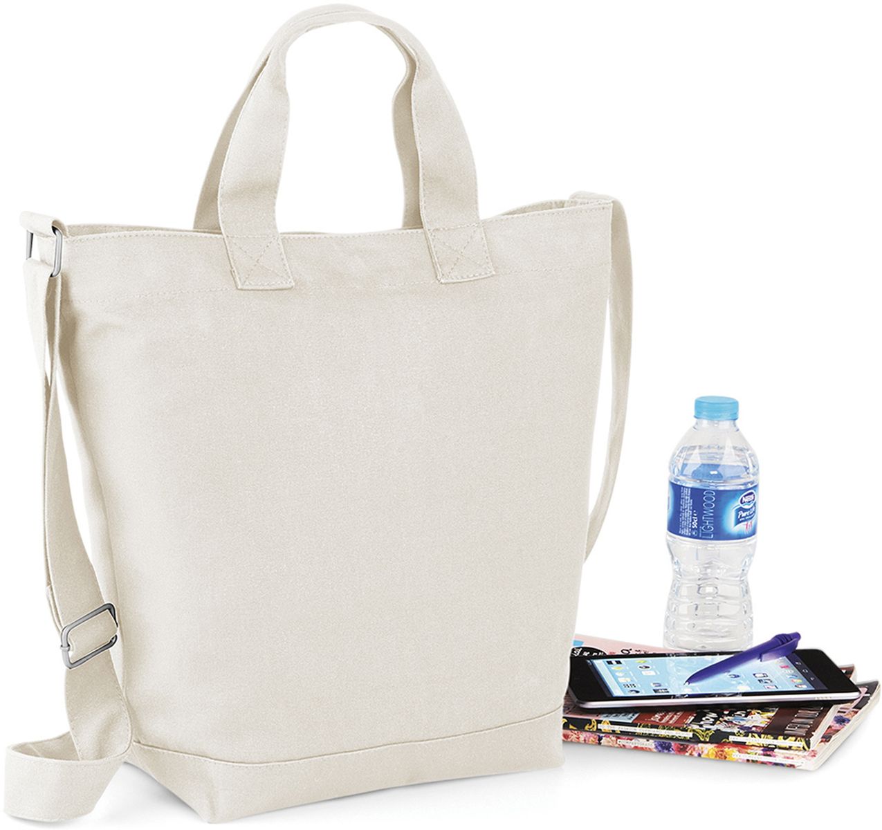 Τσάντα Ώμου Canvas Day Bag BG673 Bag Base Natural