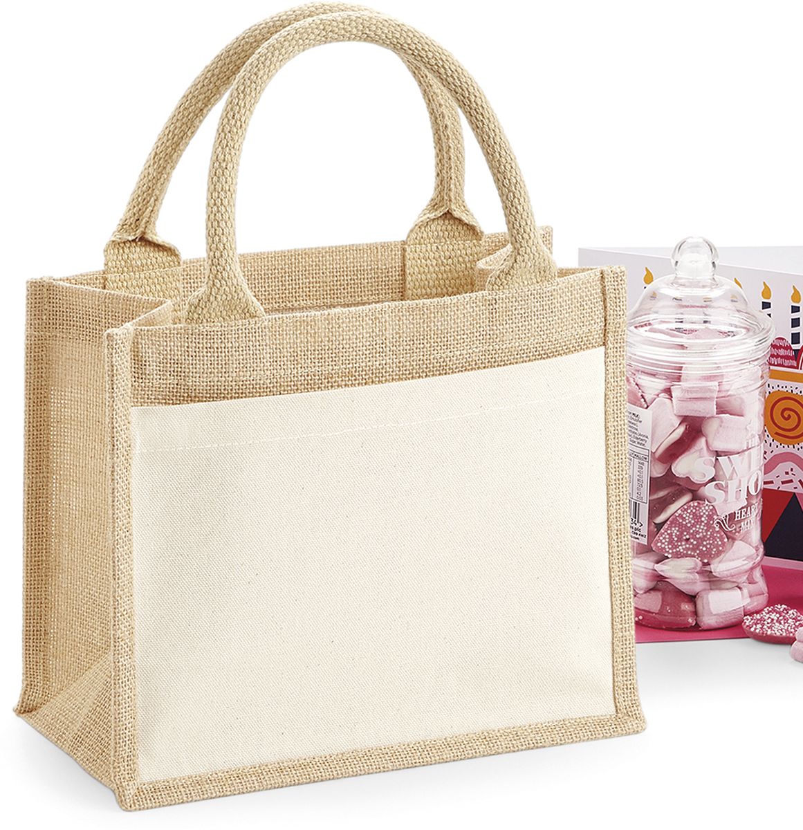 Τσάντα Shopping W425 Westford Mill Cotton Pocket Jute Natural