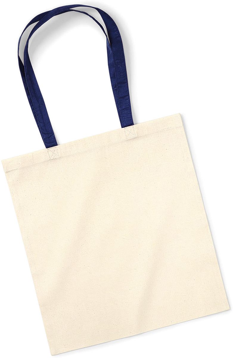 Τσάντα Βαμβακερή W101C Westford Mill Natural/French Navy