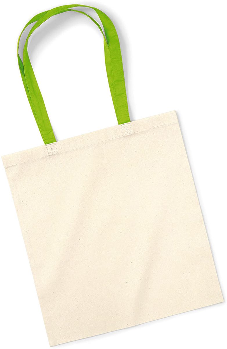 Τσάντα Βαμβακερή W101C Westford Mill Natural/Lime Green