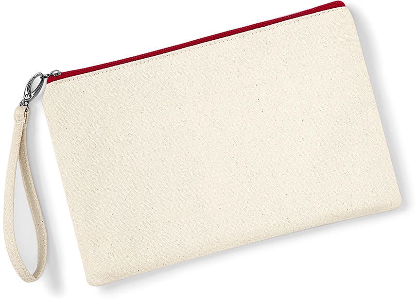 Τσαντάκι Χειρός W520 Westford Mill Canvas Pouch Natural/Red