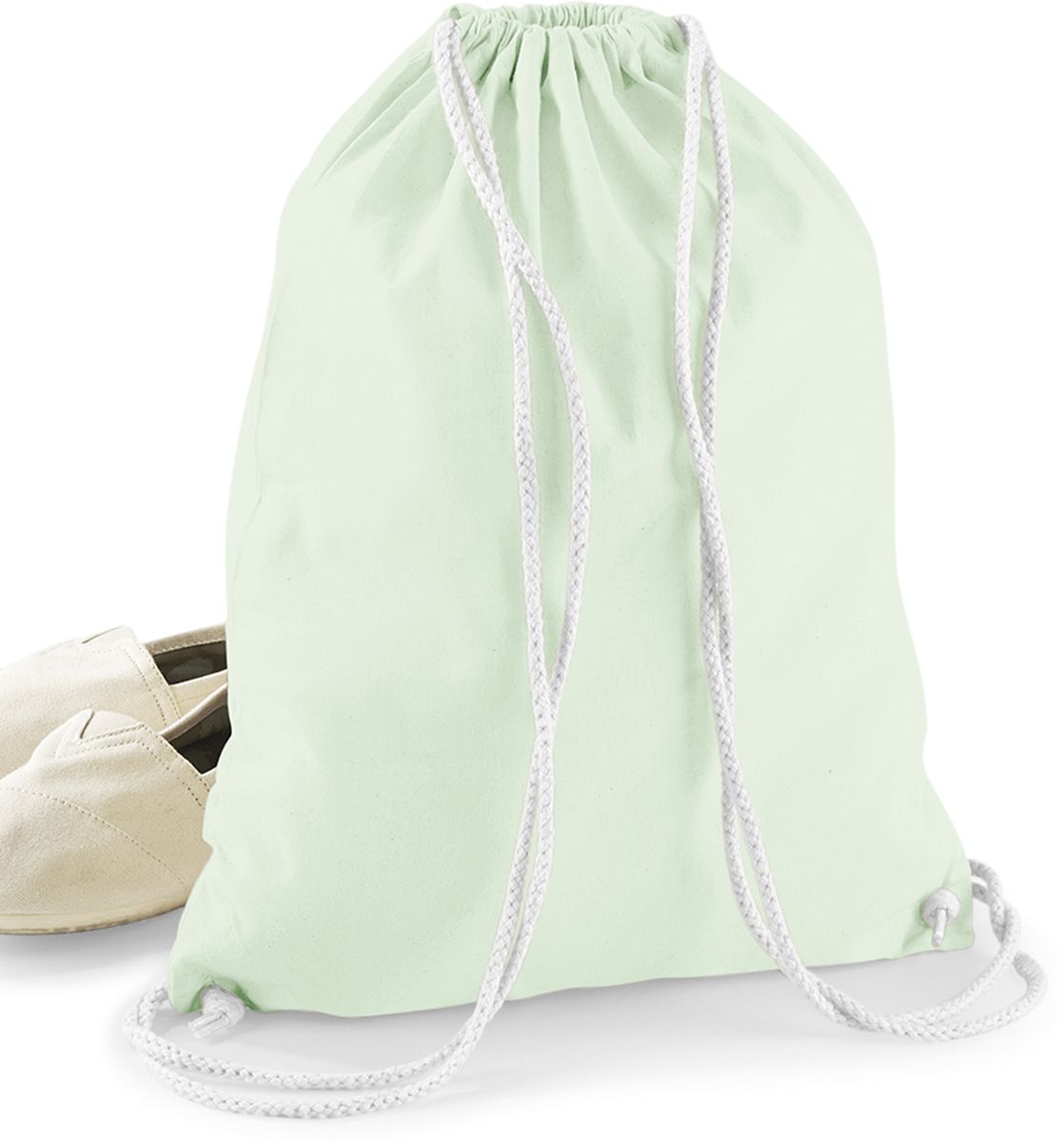 Βαμβακερός Σάκος με Κορδόνι W110 Westford Mill Pastel Mint/White