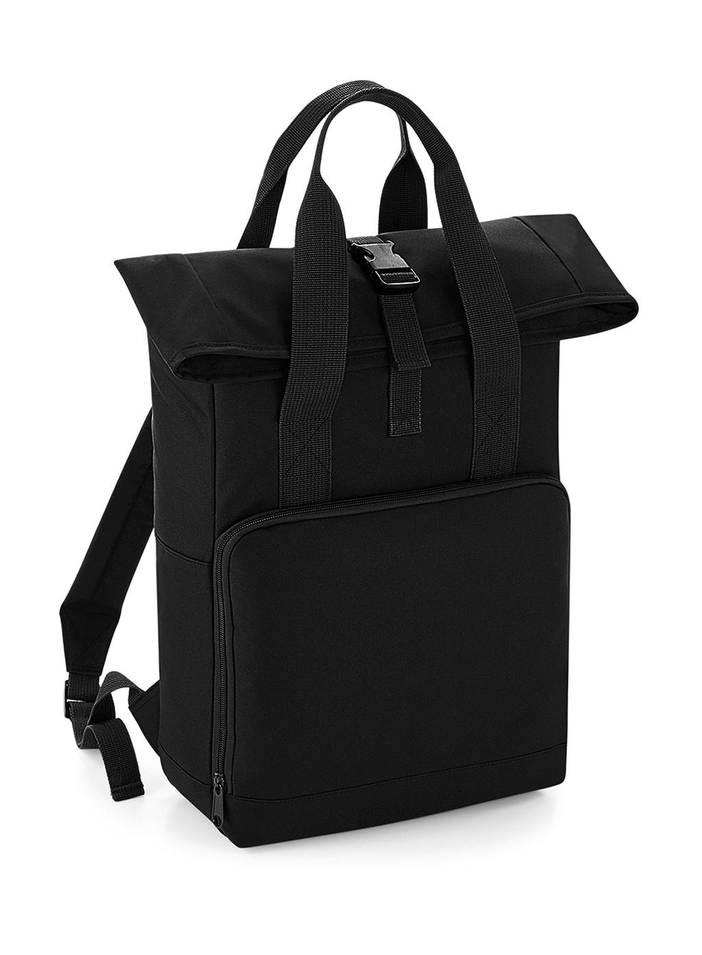 Twin Handle Roll-Top Backpack Bag Base BG118 Black