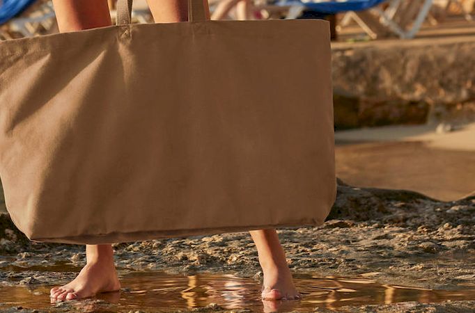 Τσάντα Ώμου Canvas Oversized W696 Westford Mill Caramel Είδη Ταξιδιου Shopping Bags Simple Wear