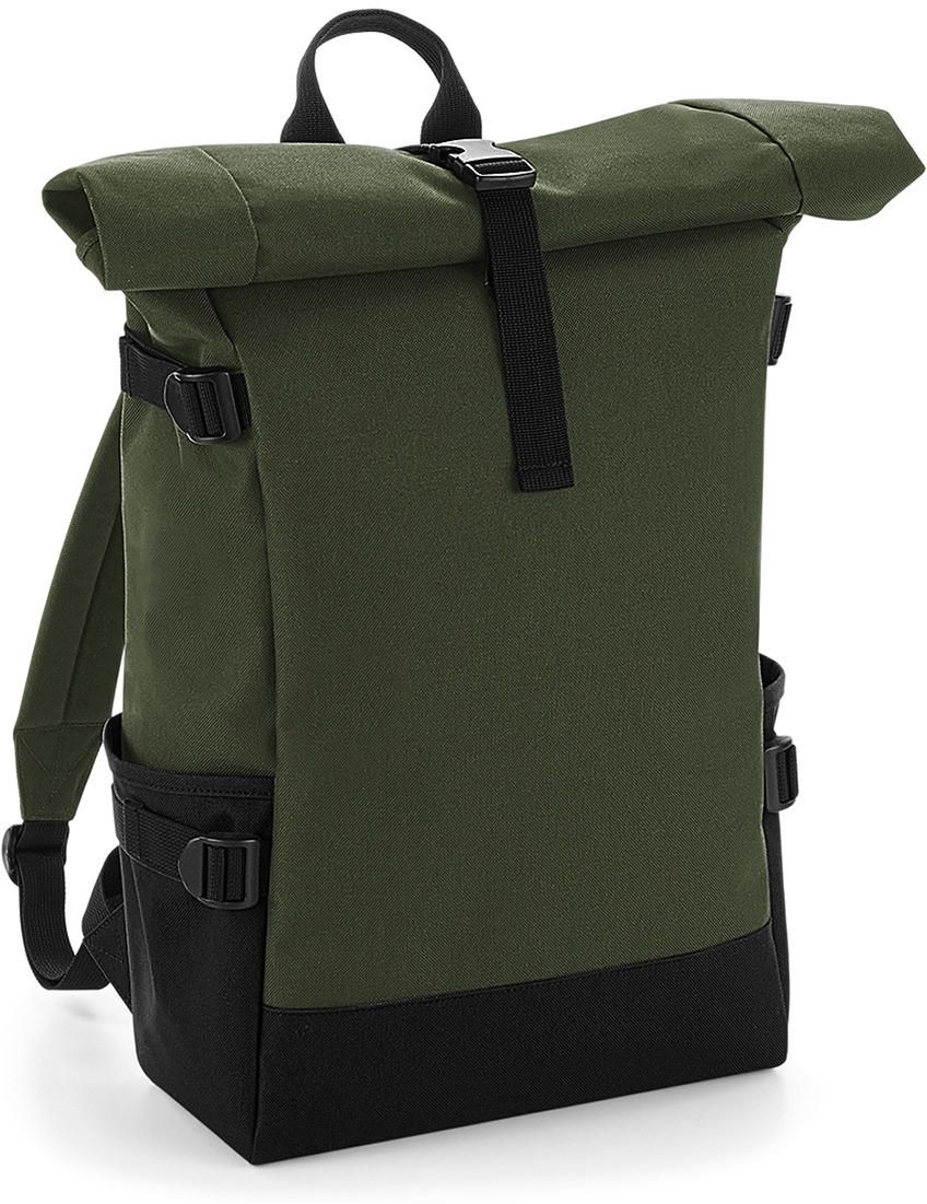 Τσάντα πλάτης Block Roll-Top Bag Base BG858 Olive Green/Black