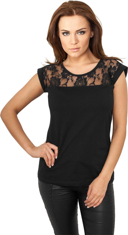 Γυναικείο T-Shirt Top Laces Urban Classics TB714 Black