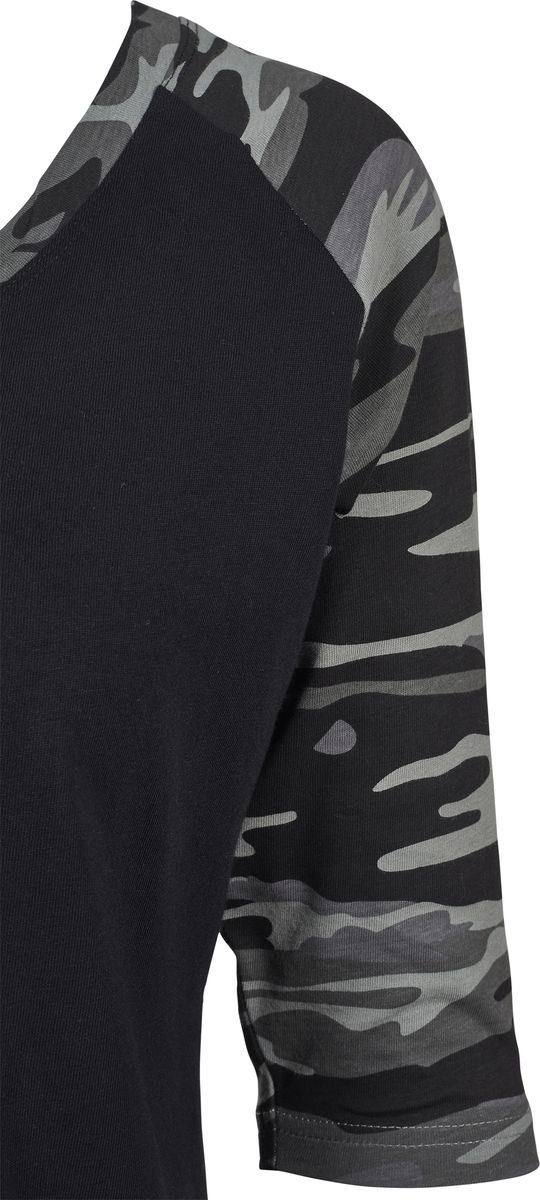 Γυναικείο T-Shirt με 3/4 Μανίκια TB733-01308 Urban Classics Black/Dark Camo black/darkcamo