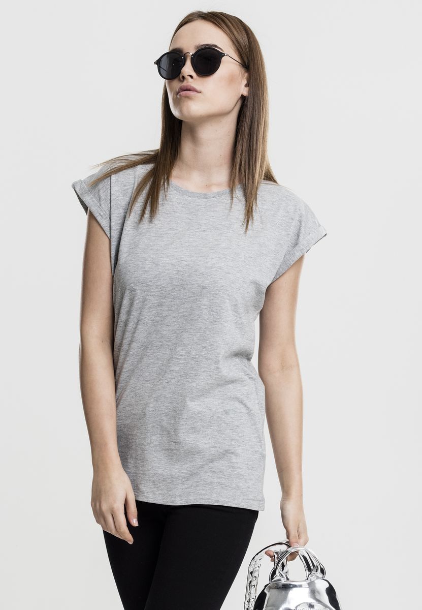 T-Shirt Tb771 Urban Classics Extended Shoulder Tee Grey Outlet γυναικεία Simple Wear Μπλουζάκια κοντομάνικα
