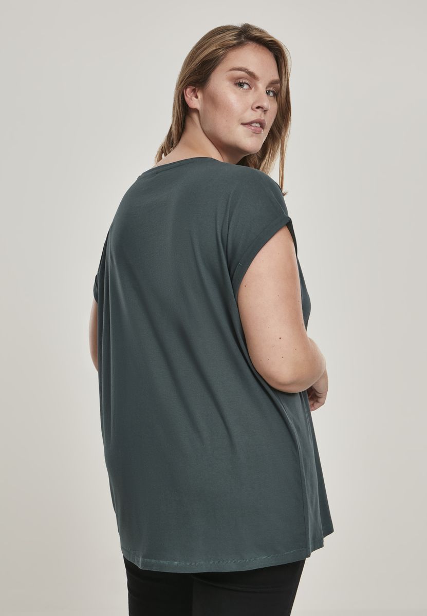 Ανδρικό T-Shirt Extended Shoulder Tee Tb771 Urban Classics Bottlegreen γυναικεία Basic T-Shirts Simple Wear Μπλουζάκια κοντομάνικα