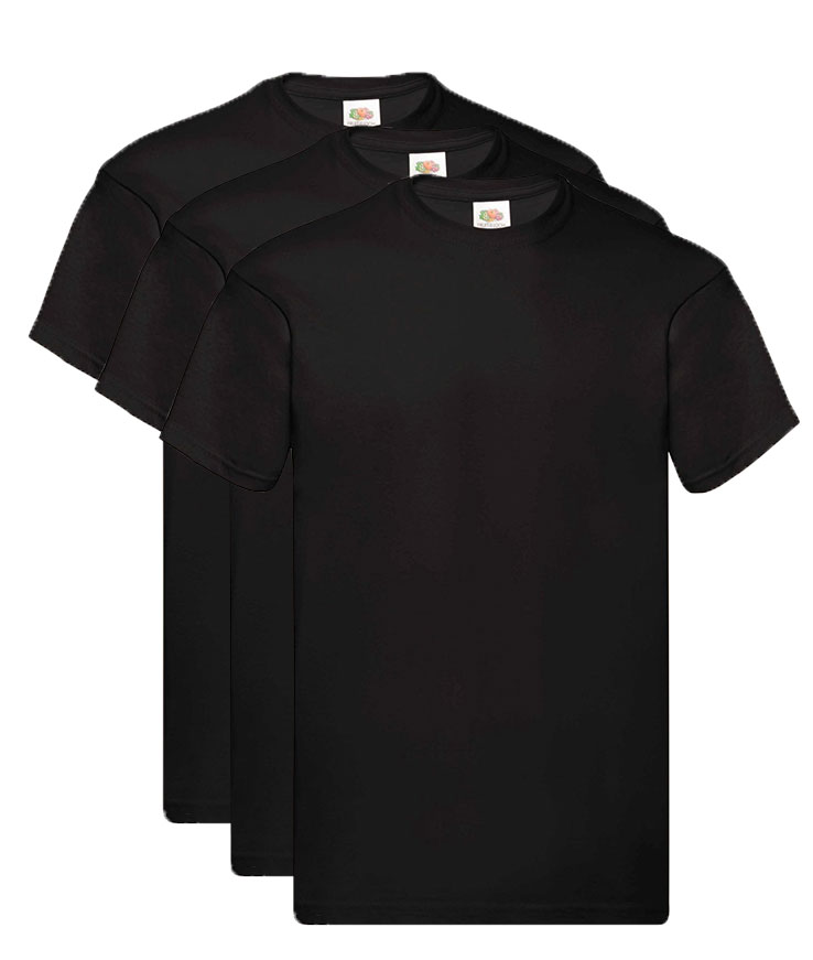 Μαύρα Σετ 3 Pack T-Shirt Original Loose fit Fruit of the Loom 61-082-0