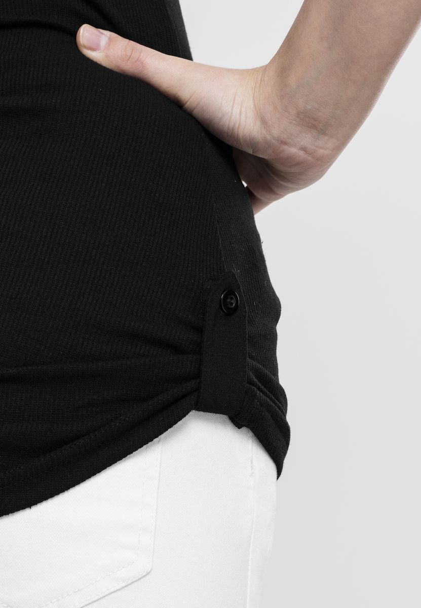 Γυναικείο T-Shirt Long Rib Pocket Turnup Tee Urban Classics TB1297 Black