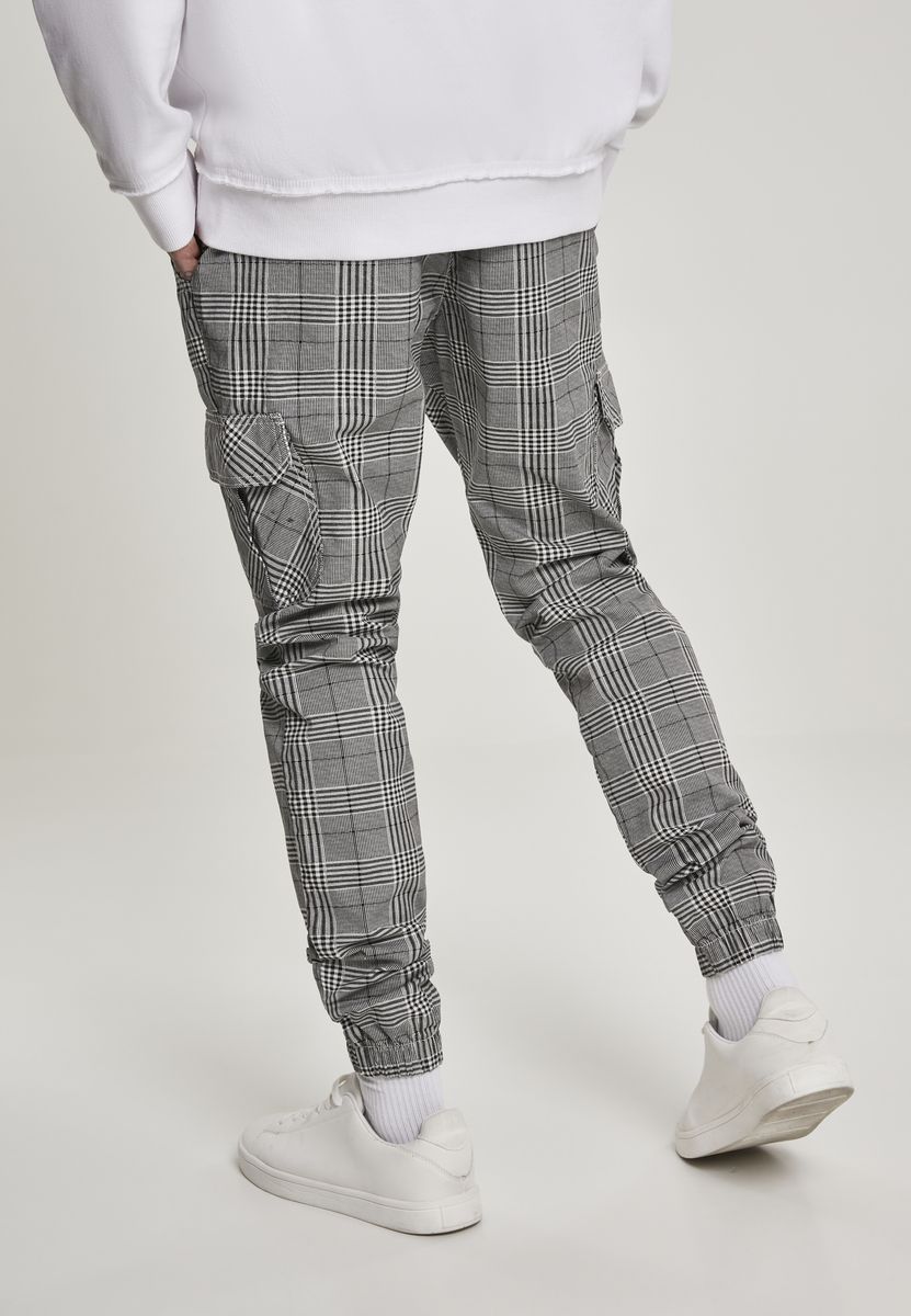Παντελόνι Cargo Jog Tb3138 Urban Classics White Black Λεύκο Μαύρο ανδρικά Παντελόνια Simple Wear