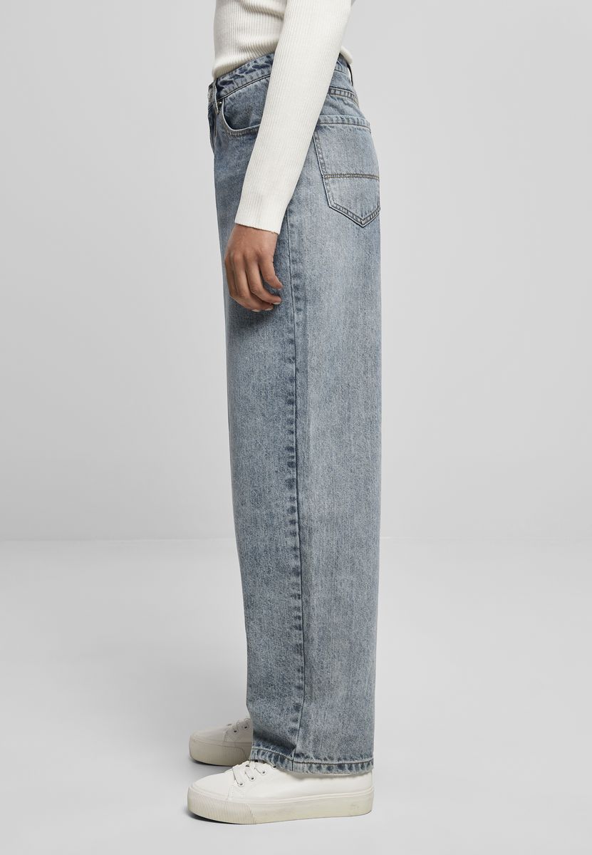 Ladies High Waist 90+S Wide Leg Denim Pants Urban Classics Tb4524 Tinted Light Blue Washed Outlet γυναικεία Simple Wear