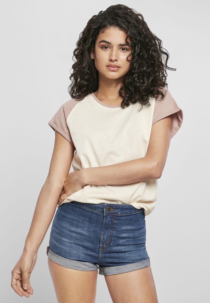 Γυναικείο T-Shirt Contrast Raglan TB1913 Urban Classics White Sand/Dusk Rose