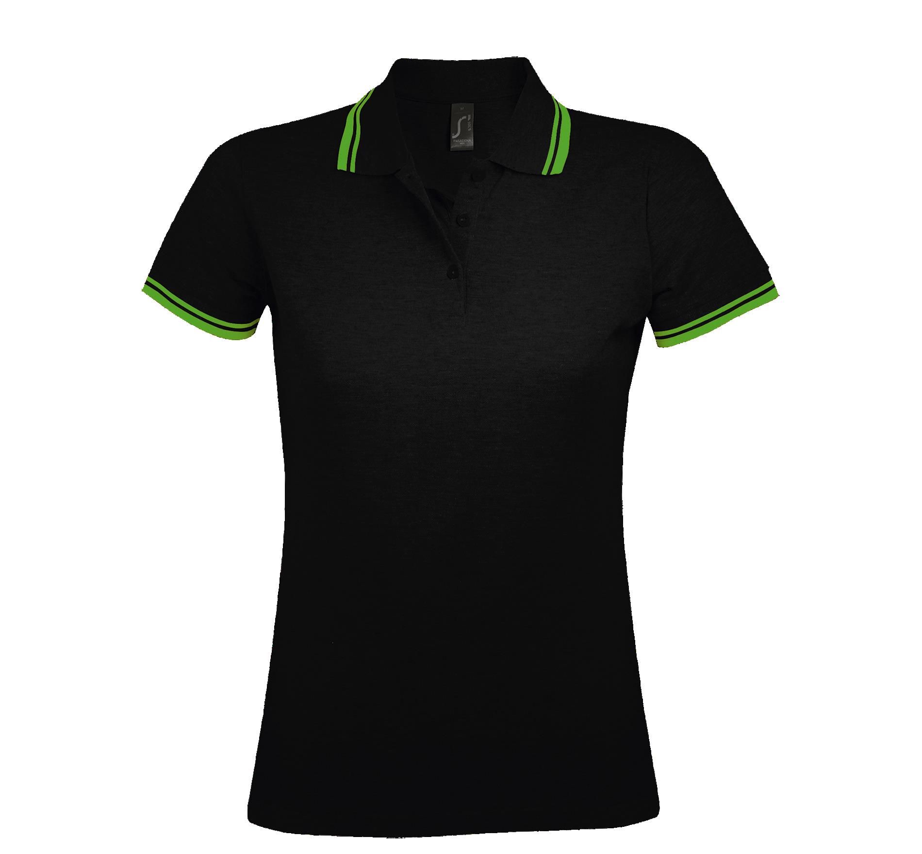 Γυναικείο Πόλο Πικέ 00578 SOL'S Pasadena Black/Lime