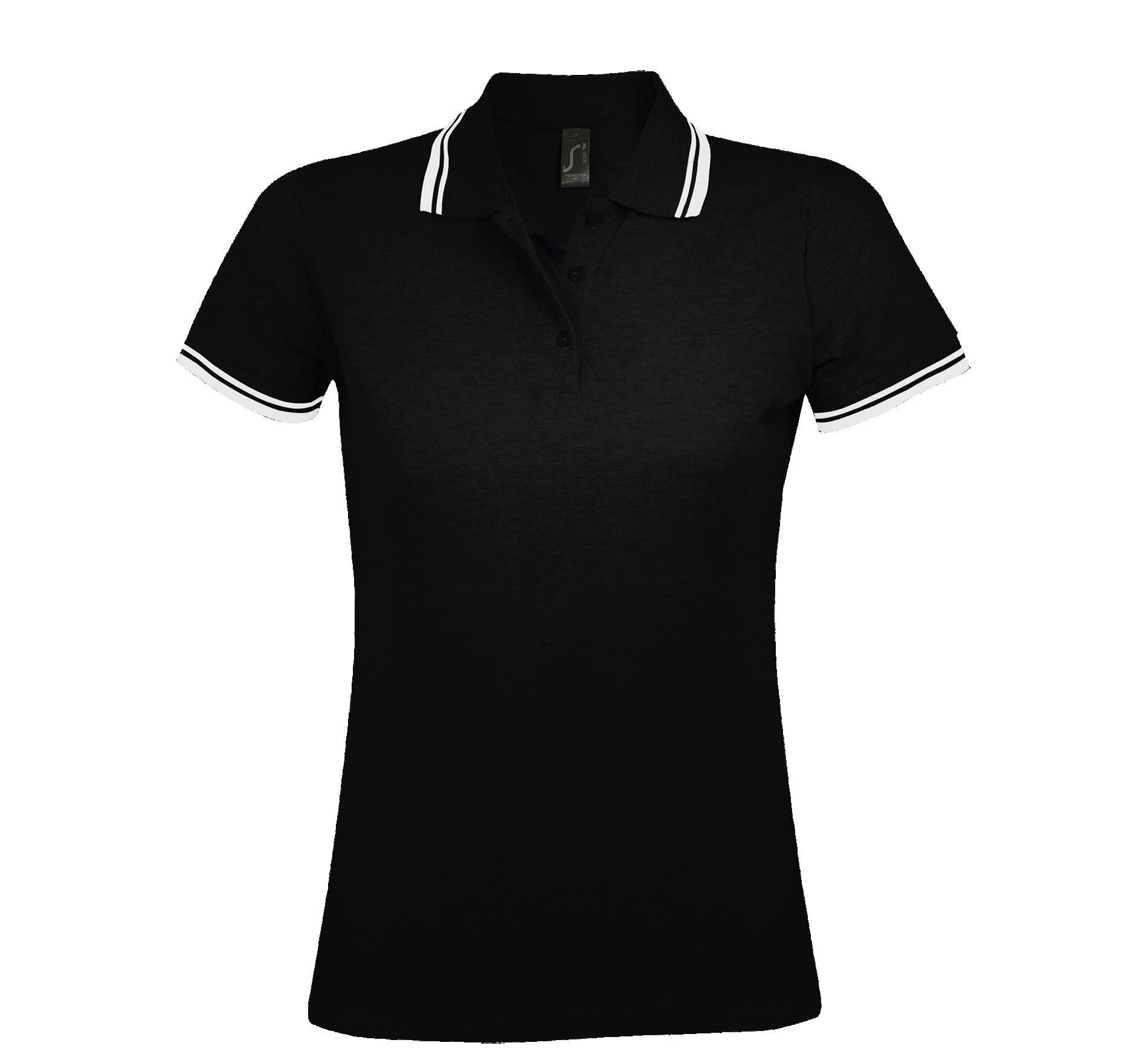 Γυναικείο Πόλο Πικέ 00578 SOL'S Pasadena Black/White