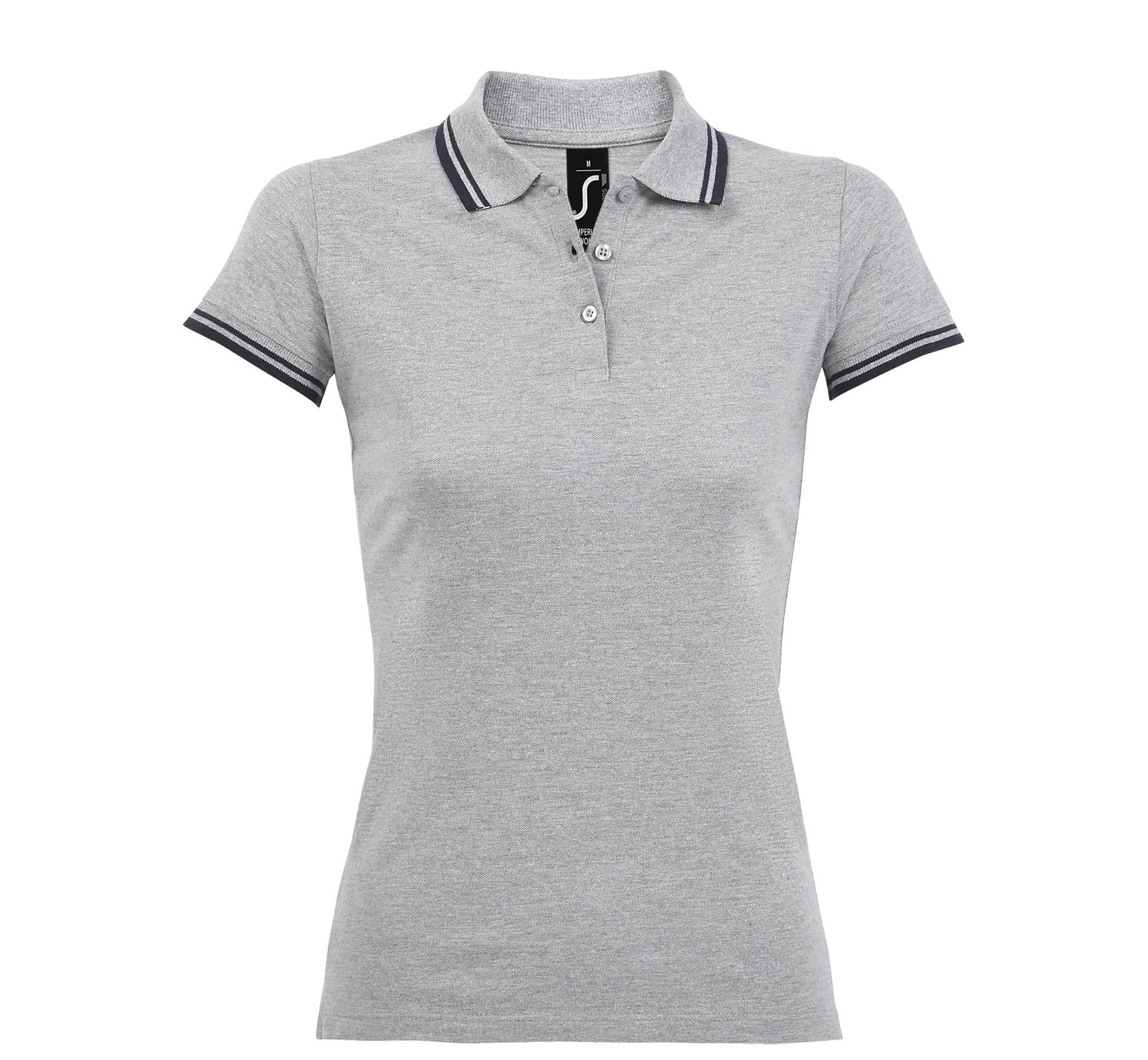 Γυναικείο Πόλο Πικέ 00578 SOL'S Pasadena Grey Melange/Navy