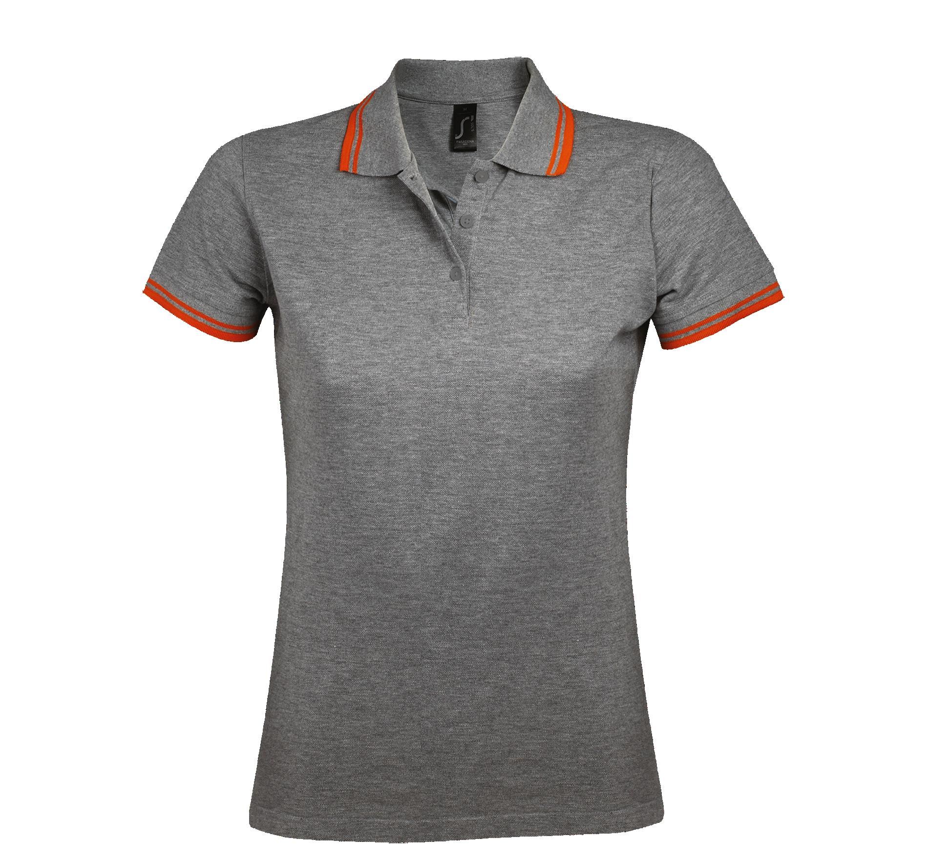 Γυναικείο Πόλο Πικέ 00578 SOL'S Pasadena Grey Melange/Orange