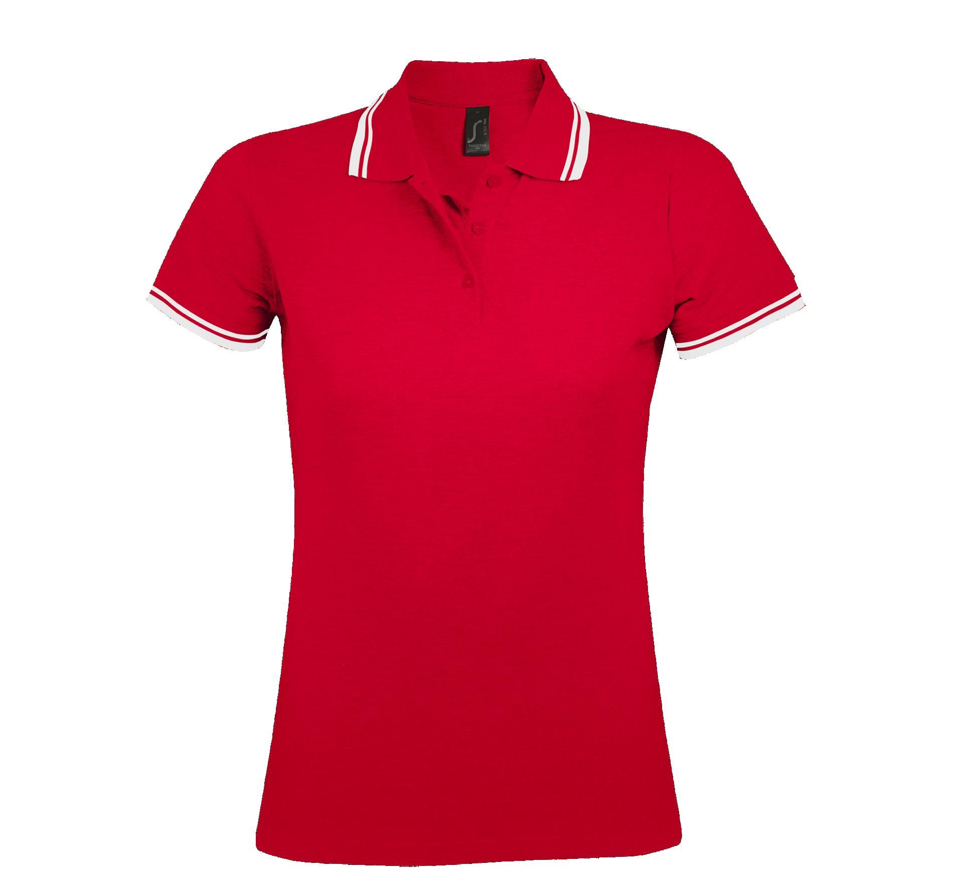Γυναικείο Πόλο Πικέ 00578 SOL'S Pasadena Red/White