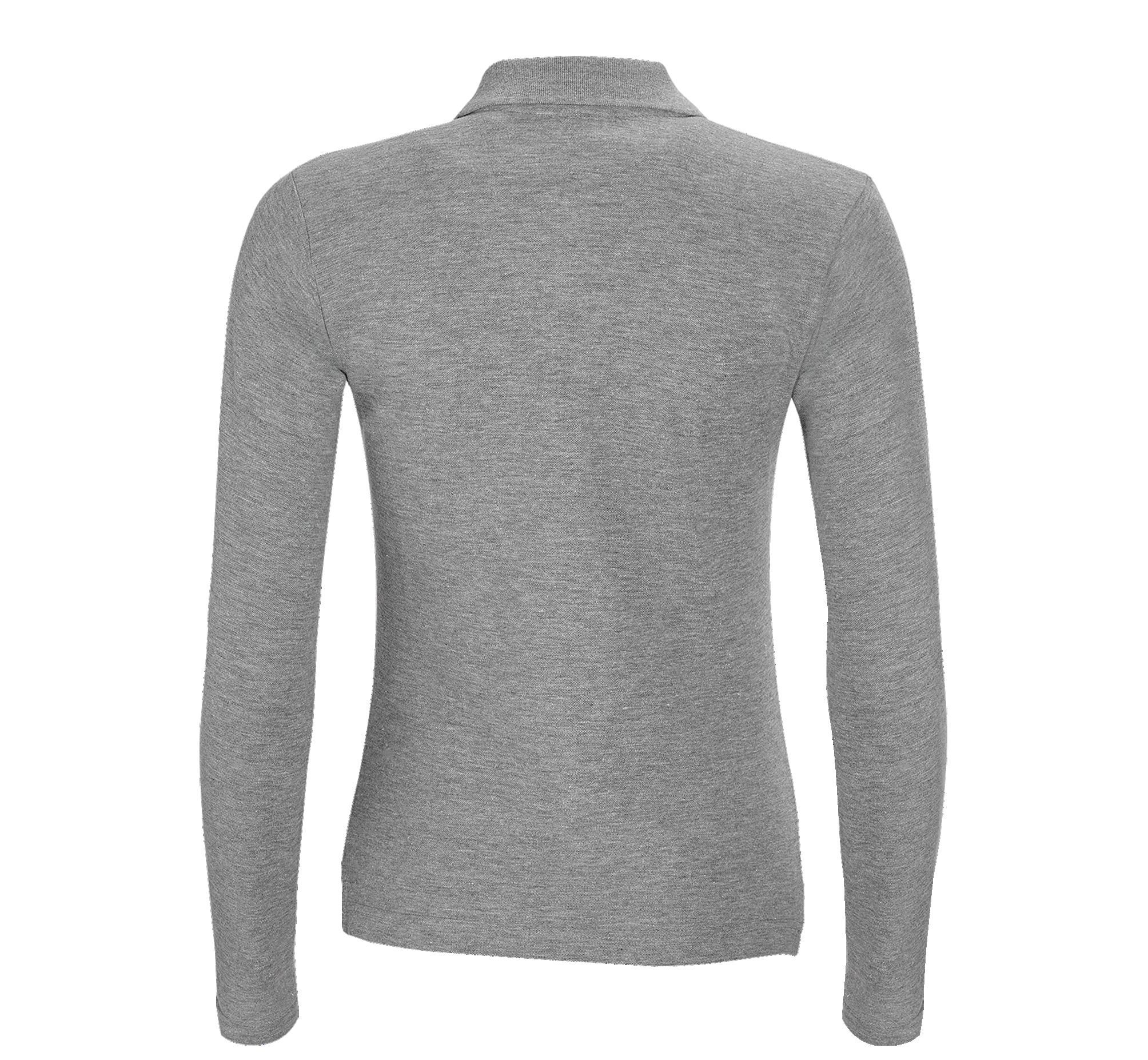 Γυναικείο Πόλο Πικέ 11317 Sols Podium Μακρυμάνικο Grey Melange