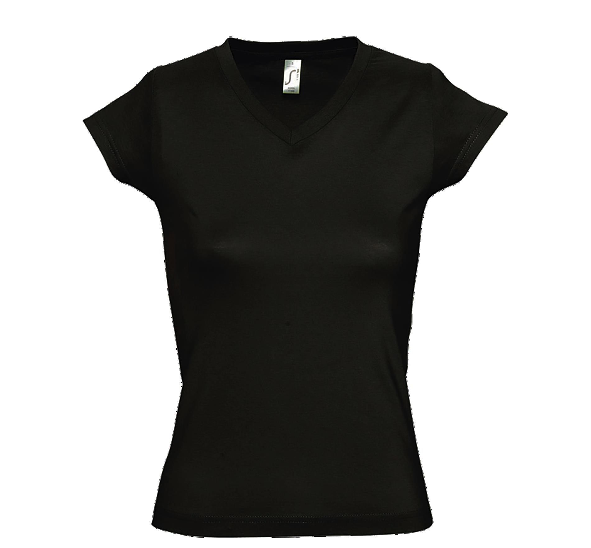 Γυναικείο T-shirt με Λαιμόκοψη V 11388 SOL'S Moon Deep Black