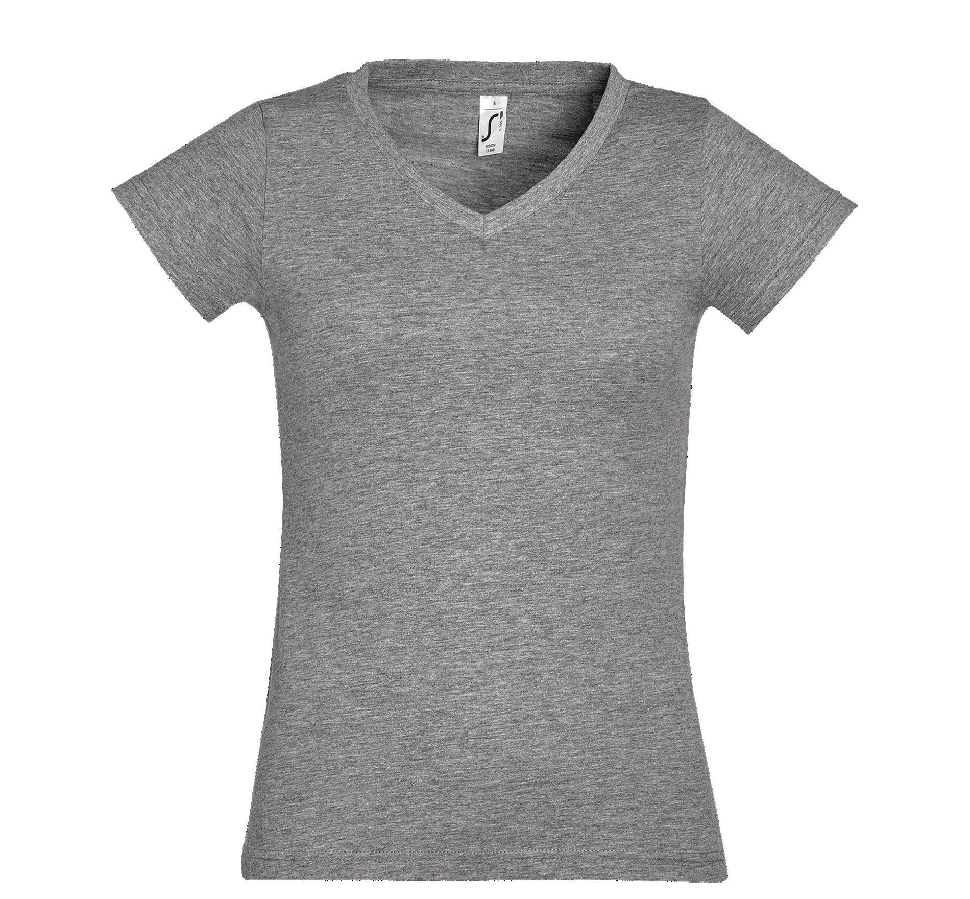 Γυναικείο T-shirt με Λαιμόκοψη V 11388 SOL'S Moon Grey Melange