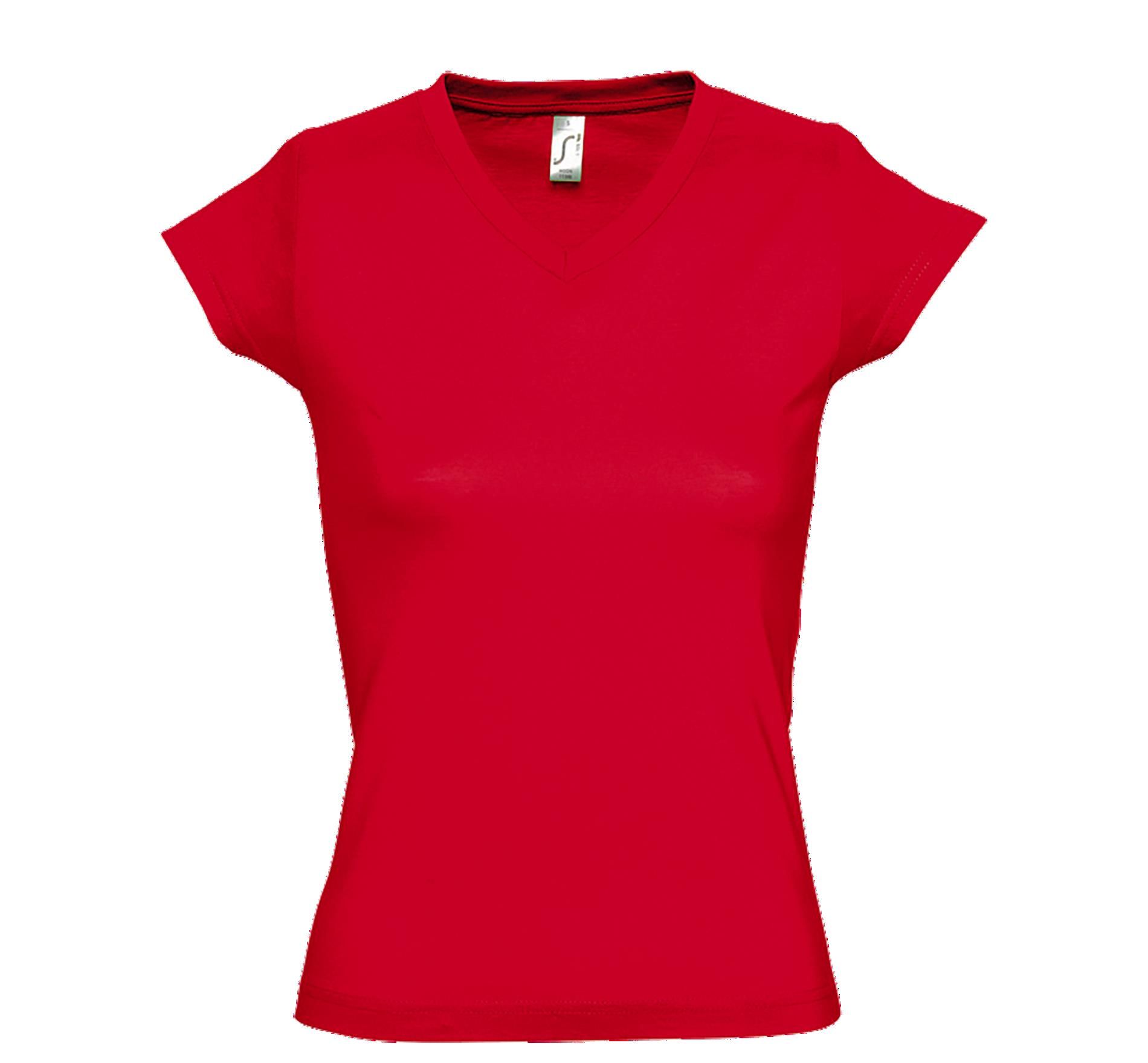 Γυναικείο T-shirt με Λαιμόκοψη V 11388 SOL'S Moon Red