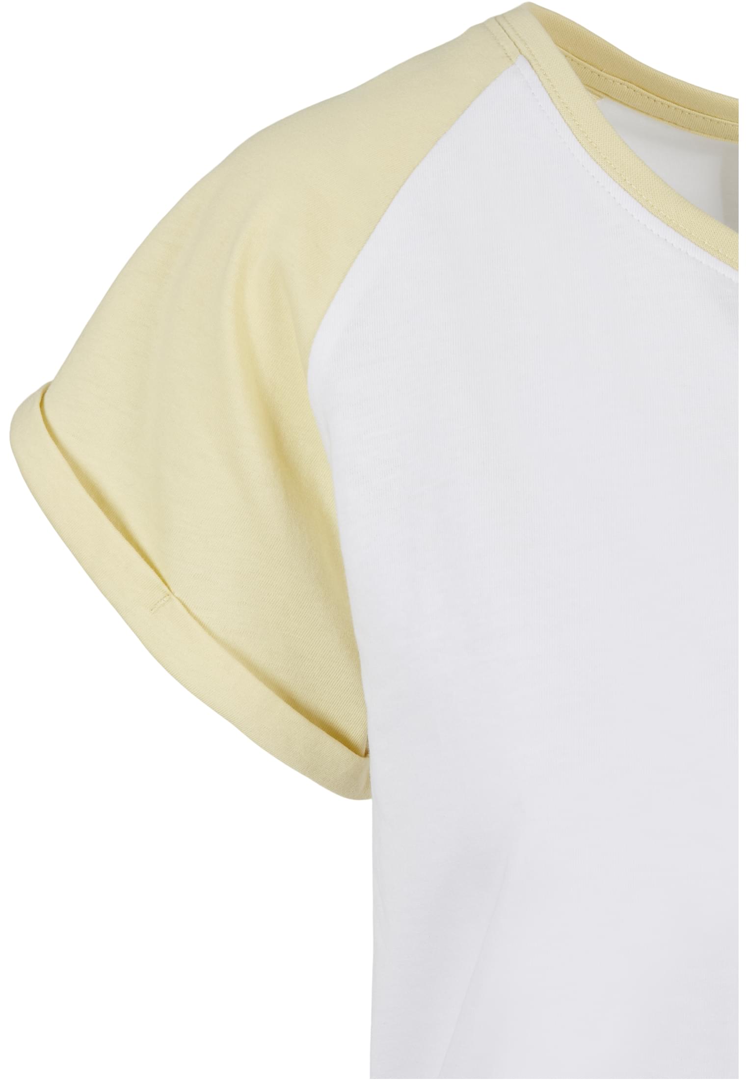 Γυναικείο T-Shirt Contrast Raglan Tb1913 Urban Classics White Soft Yellow Outlet γυναικεία Simple Wear Μπλουζάκια κοντομάνικα