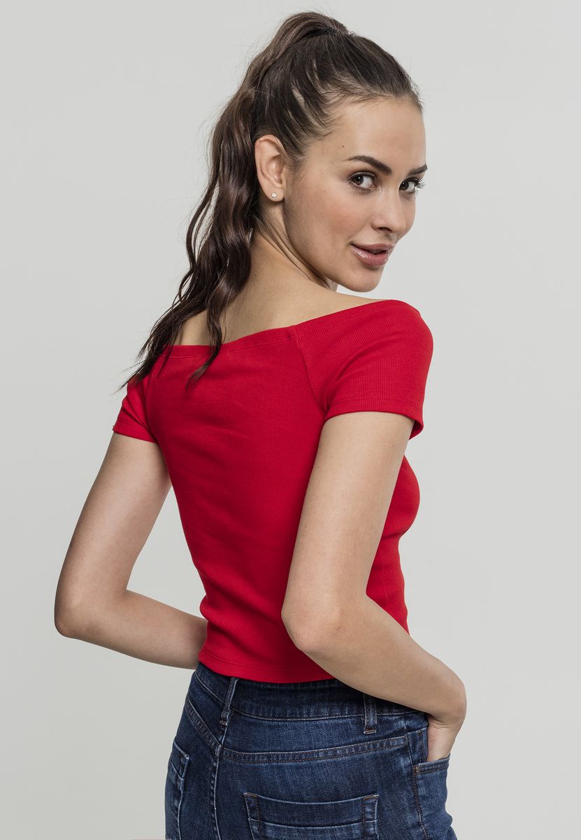 Γυναικείο T-Shirt TB1500 Urban Classics με Ανοιχτούς Ώμους Fire Red