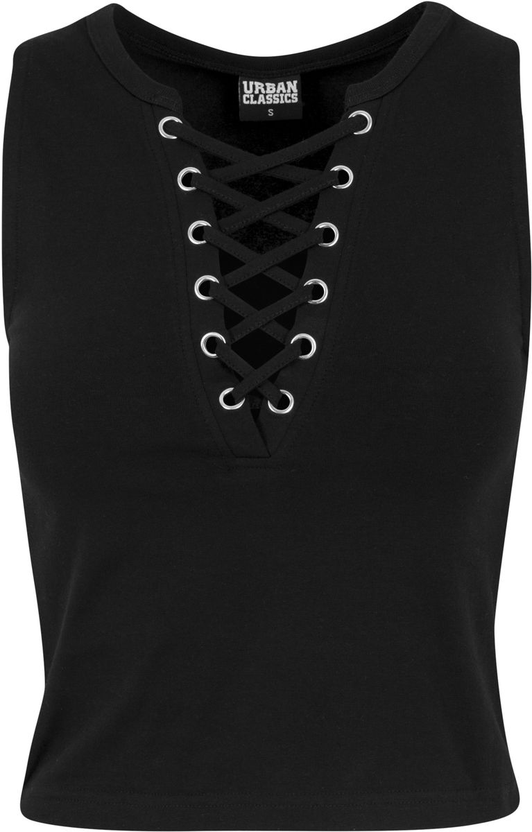 Γυναικείο top Cropped με κορδόνια Urban Classics TB1631 Black