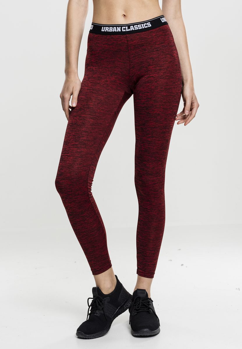 Γυναικείο αθλητικό κολάν Active Melange Urban Classics TB1658 Red/Black/Black