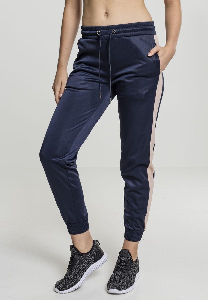 Γυναικεία φόρμα με ρίγα στο πλάι Urban Classics TB1857 Navy/Light Rose
