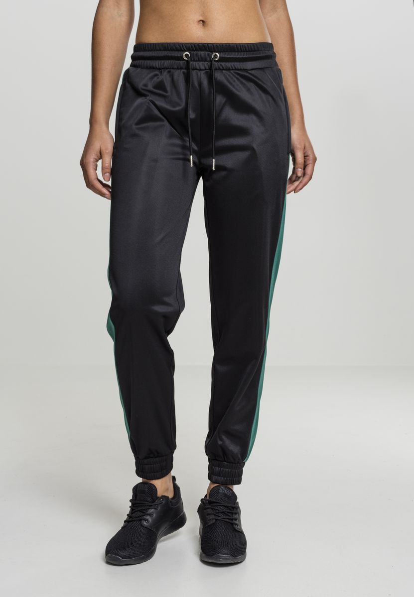 Γυναικεία φόρμα με ρίγα στο πλάι Urban Classics TB1857 Black/Green