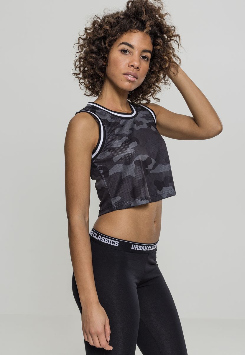 Γυναικείο Cropped Top TB1901 Urban Classics Dark Camo/Black/White Darkcamo/Black/White