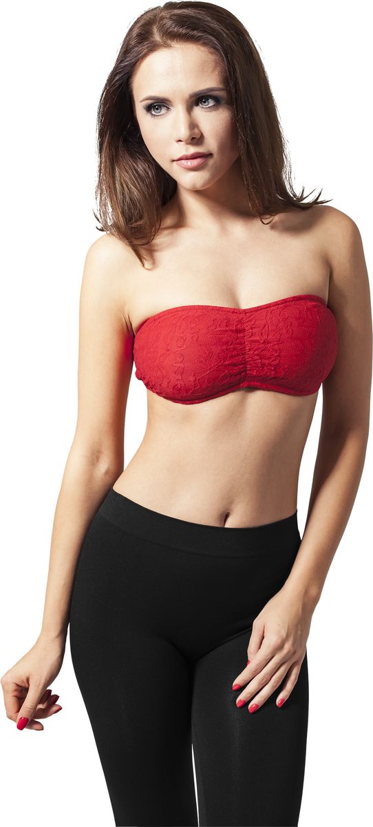 Σουτιέν Bandeau με δαντέλα Urban Classics TB586 Red