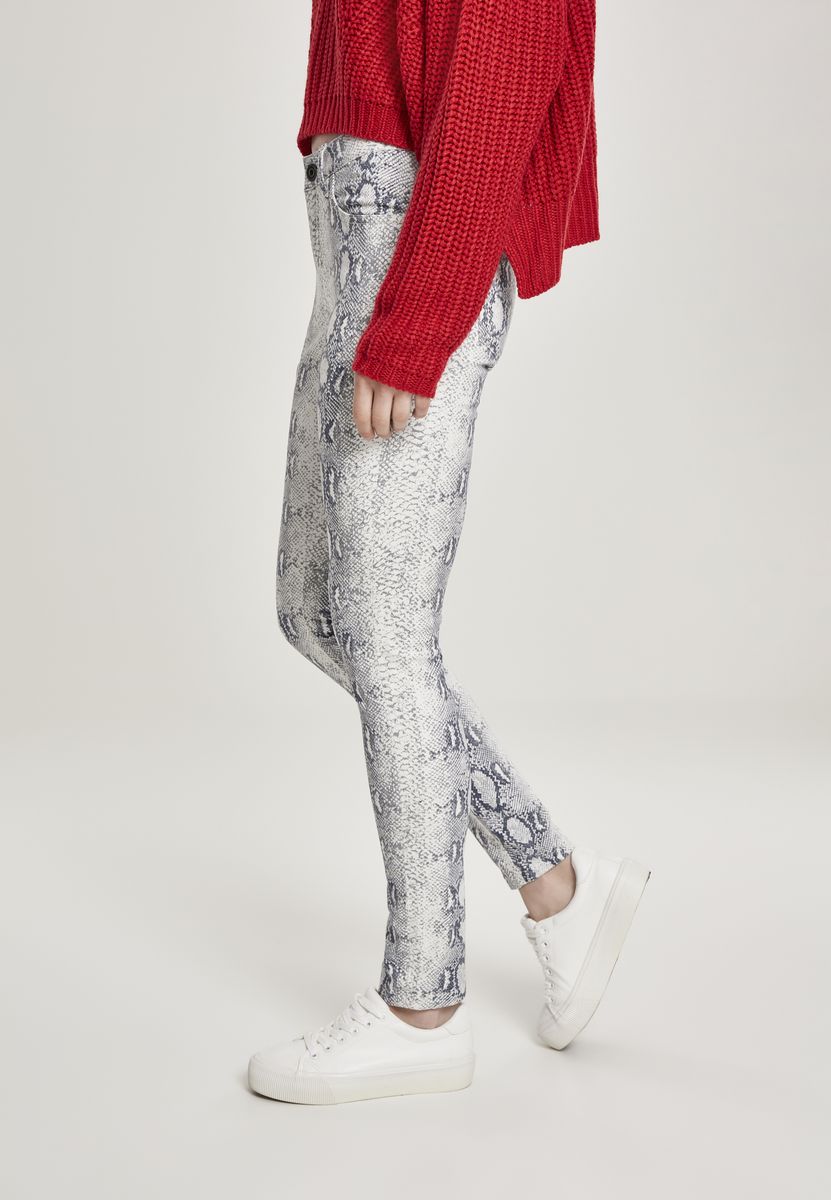 Κολάν Tb2855 Urban Classics Animal Stretch Twill Skinny Offwhite Snake Outlet γυναικεία Simple Wear