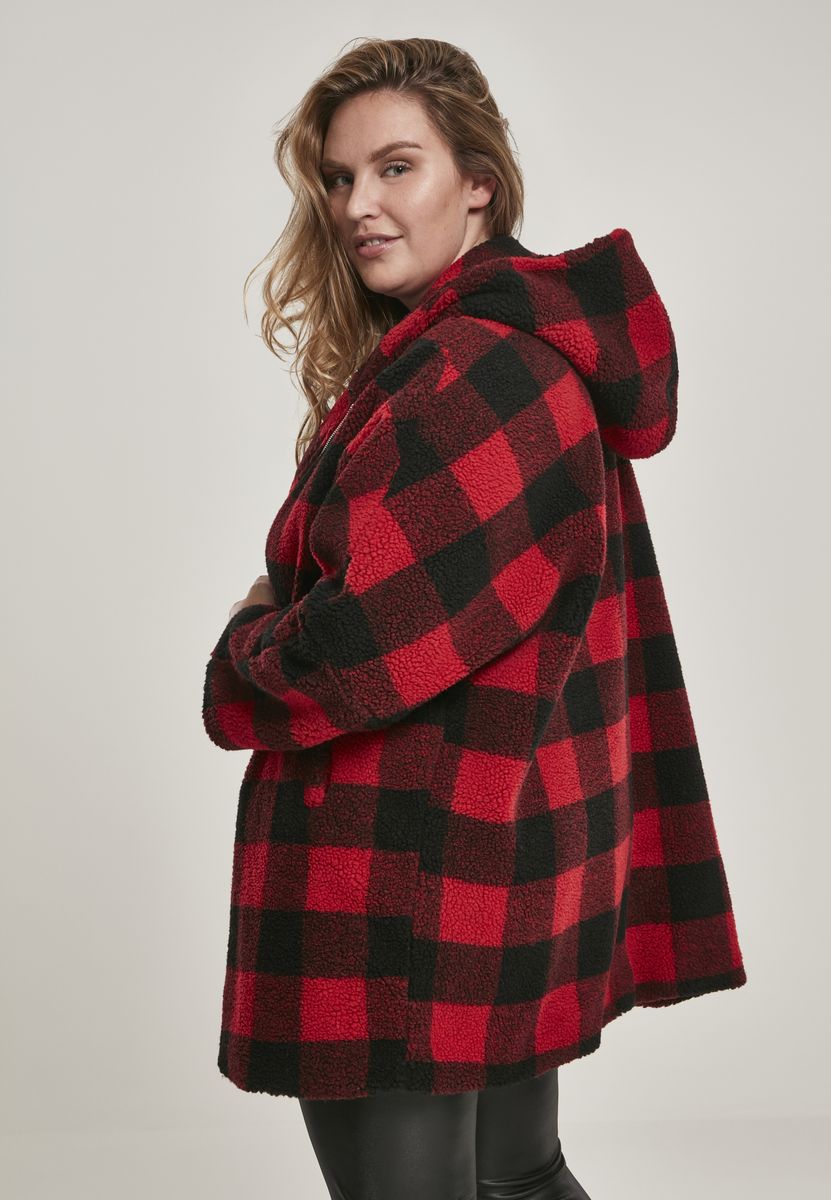 Μπουφάν Oversized Sherpa Tb3056 Urban Classics Firered Black Blk Outlet γυναικεία Simple Wear