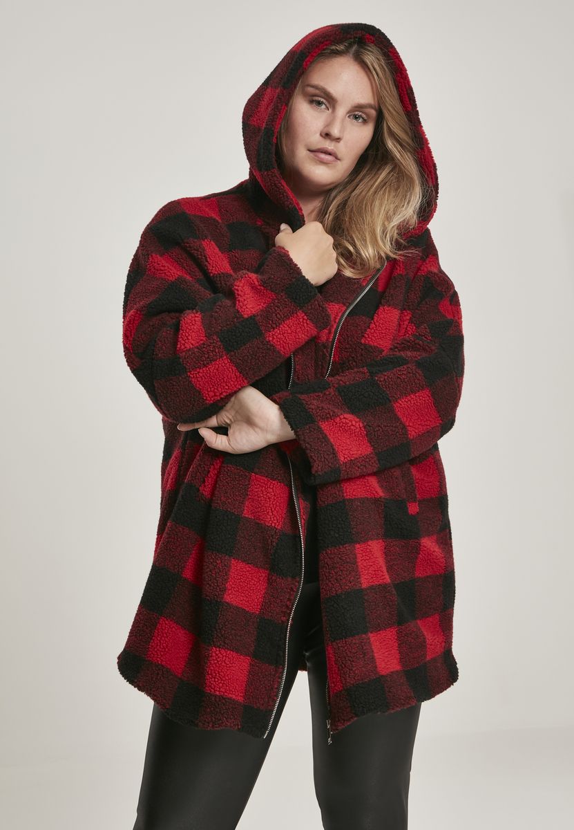 Μπουφάν Oversized Sherpa Tb3056 Urban Classics Firered Black Blk Outlet γυναικεία Simple Wear