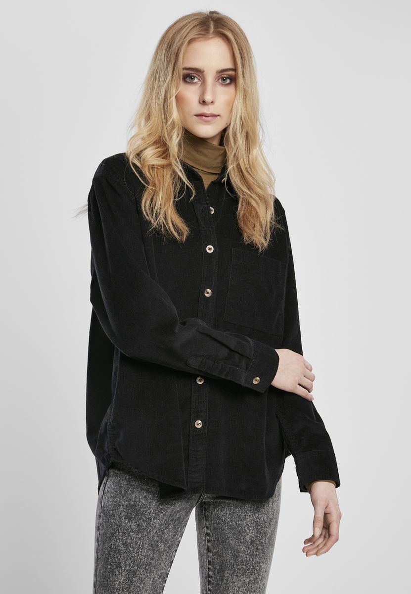 Γυναικείο πουκάμισο Corduroy Oversized Urban Classics TB3755 Black