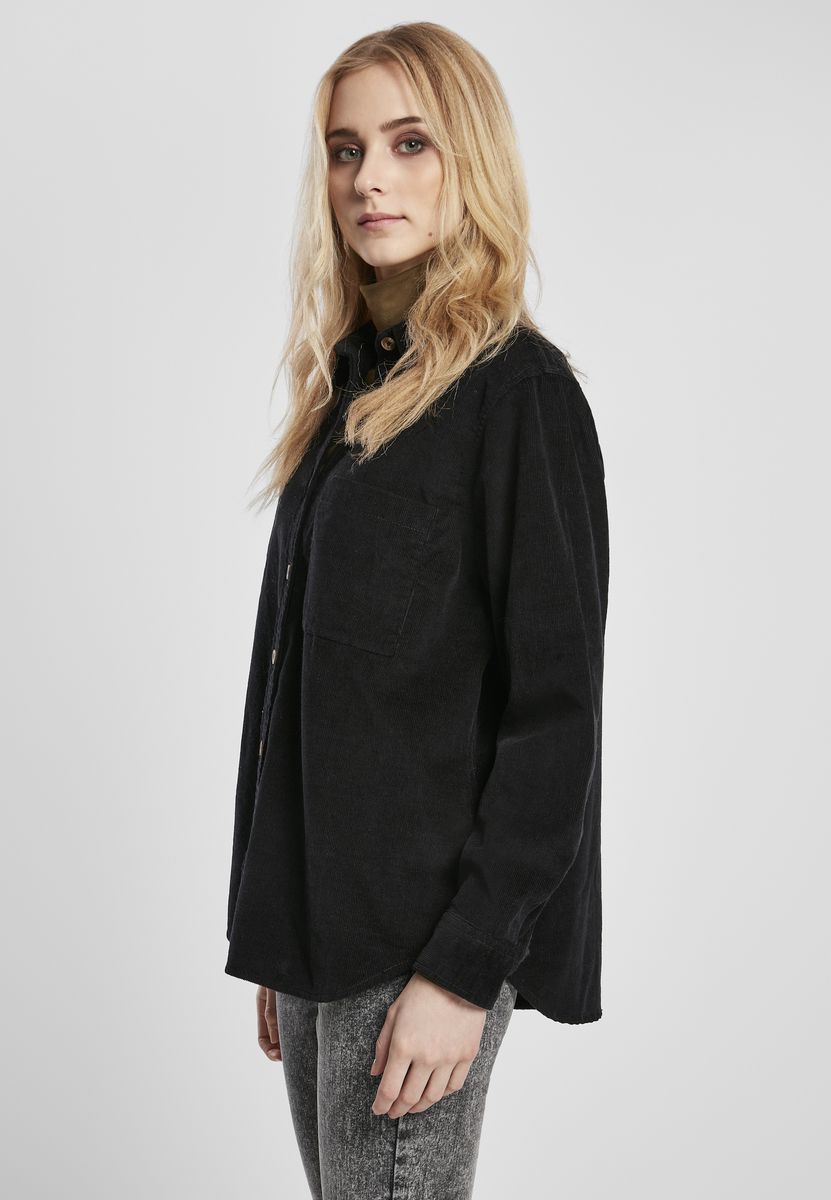 Γυναικείο Πουκάμισο Corduroy Oversized Urban Classics Tb3755 Black Outlet γυναικεία Simple Wear