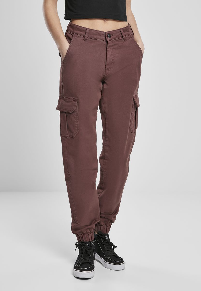 Γυναικείο παντελόνι High Waist Cargo Urban Classics TB3048 Cherry